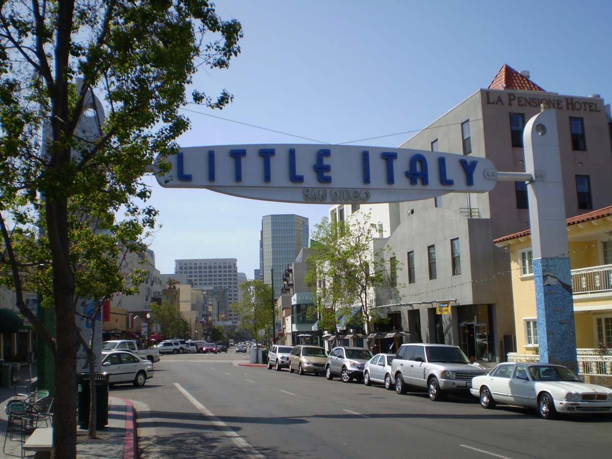 No question where you are - San Diego's Little Italy. 