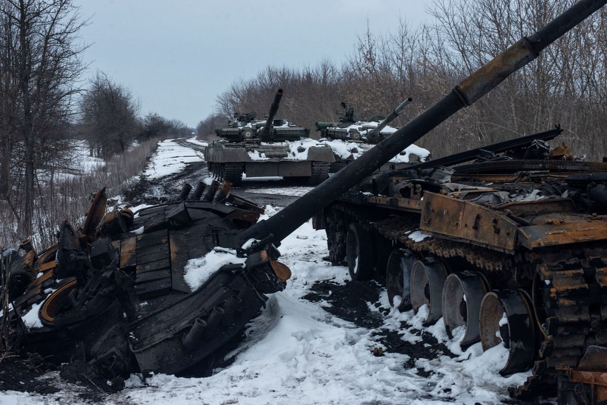 Destroyed Russian tanks.