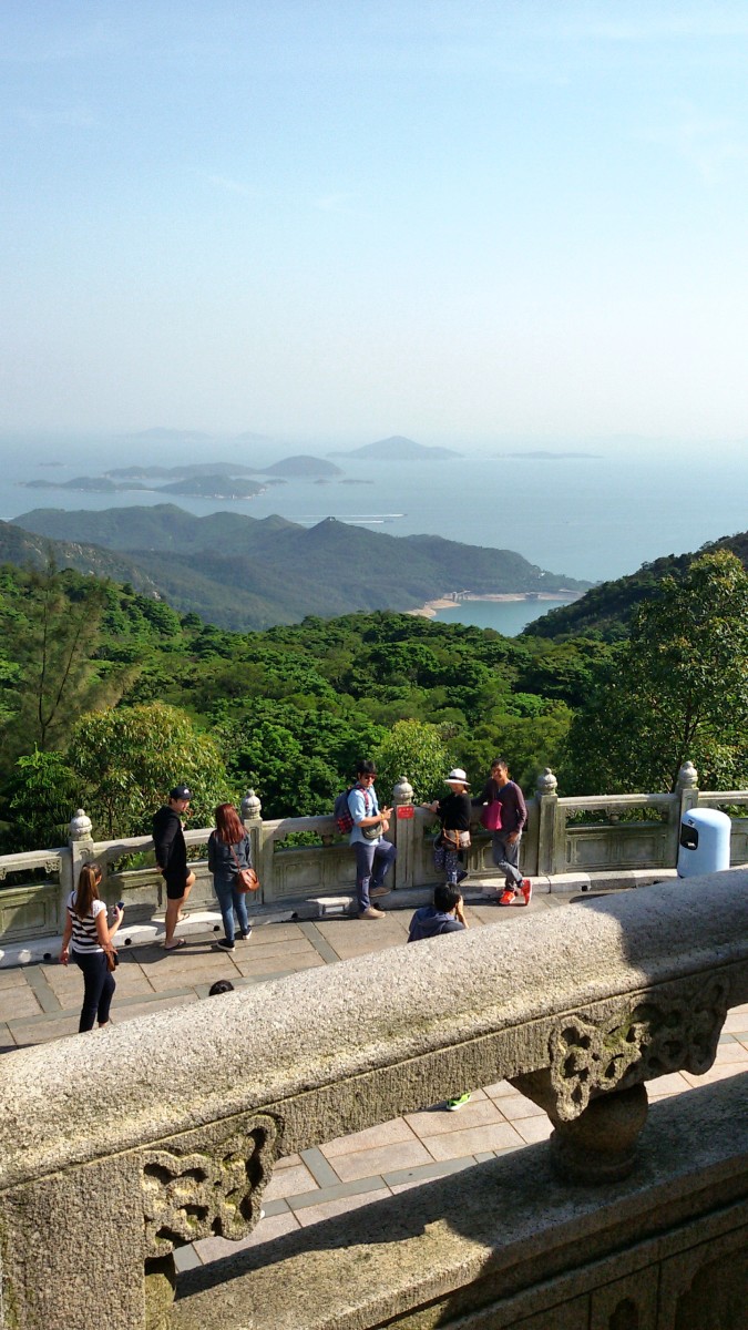 The South China Sea and surrounding countryside as seen from the top of the Tian Tan Buddha statue