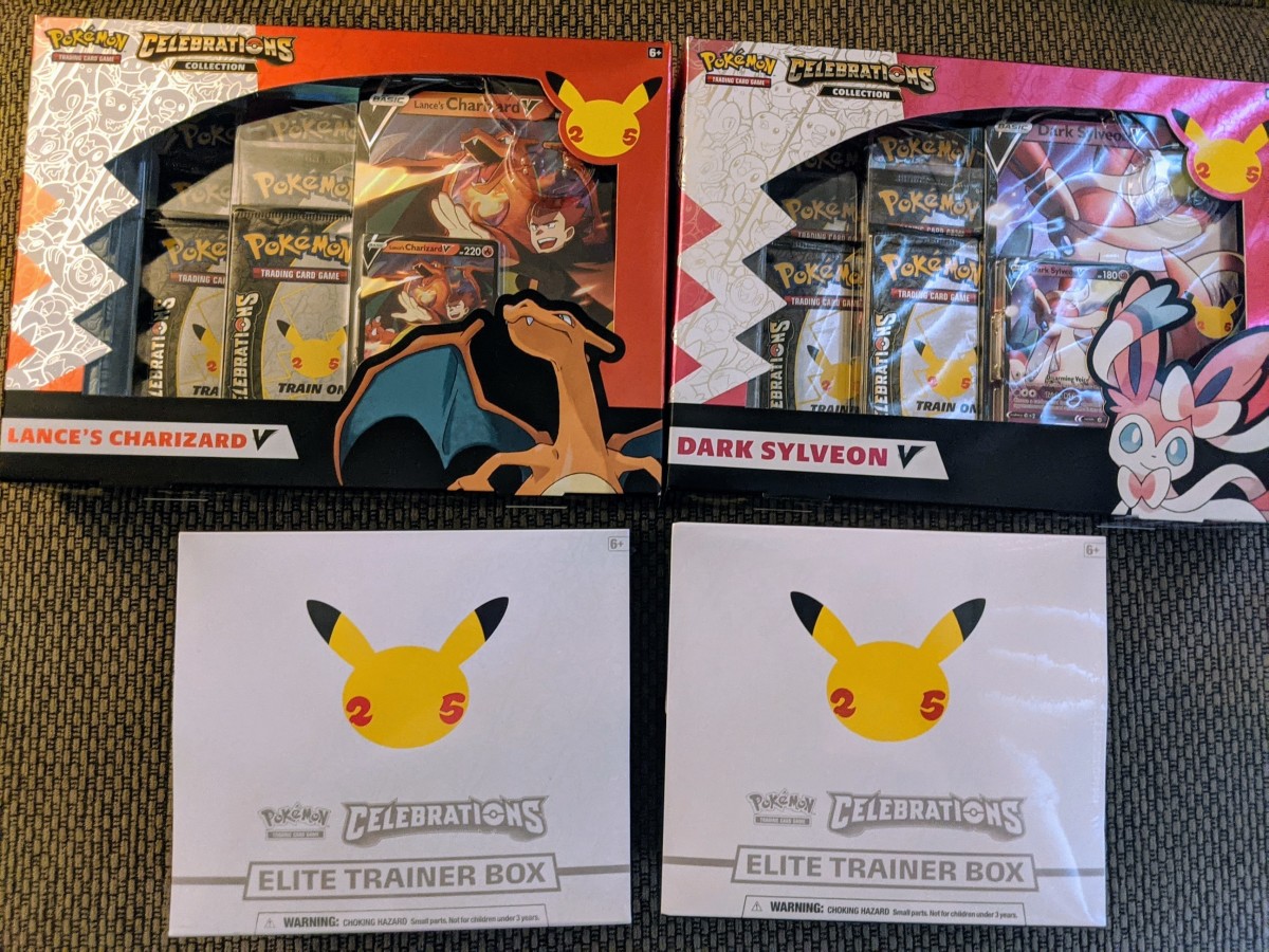 Pokemon Celebrations 25th Anniversary Sets - Charizard - Dark Umbreon - Elite Trainer Box