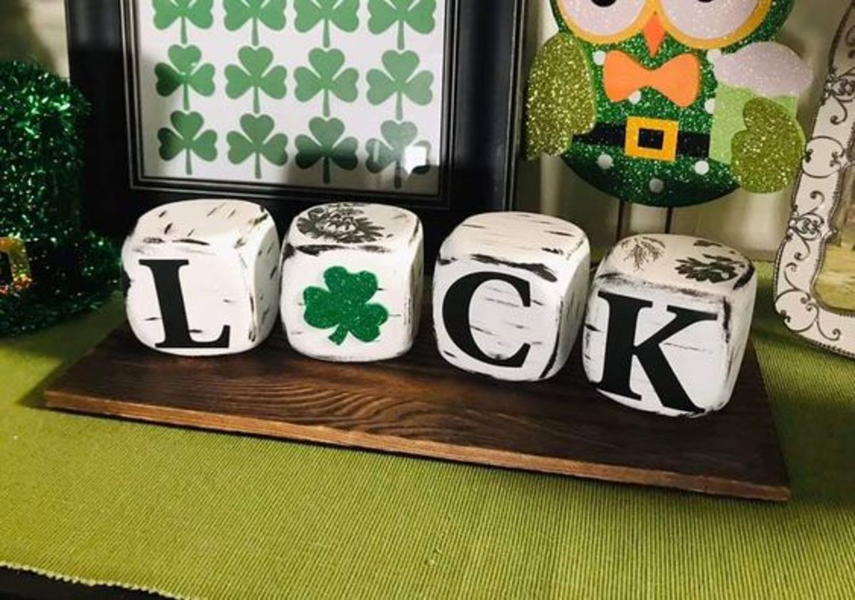 Letter blocks make great seasonal decorations, like spelling "LUCK" for St. Patrick's Day.