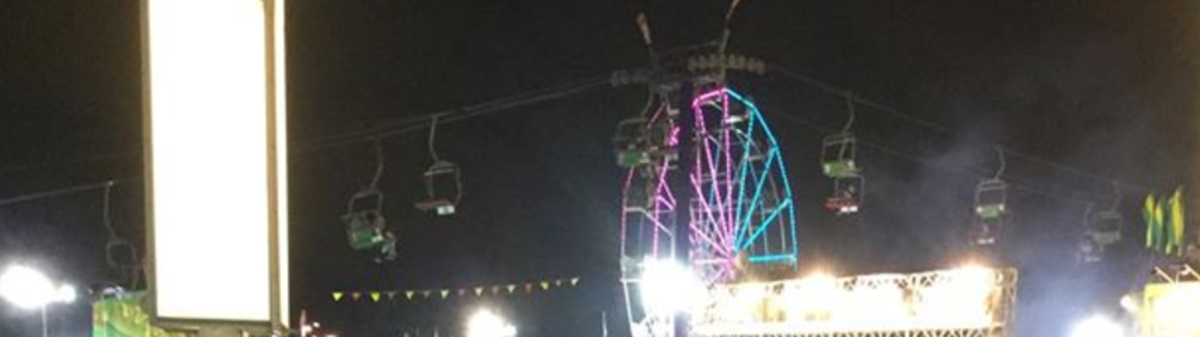 The Orange County Fair at night
