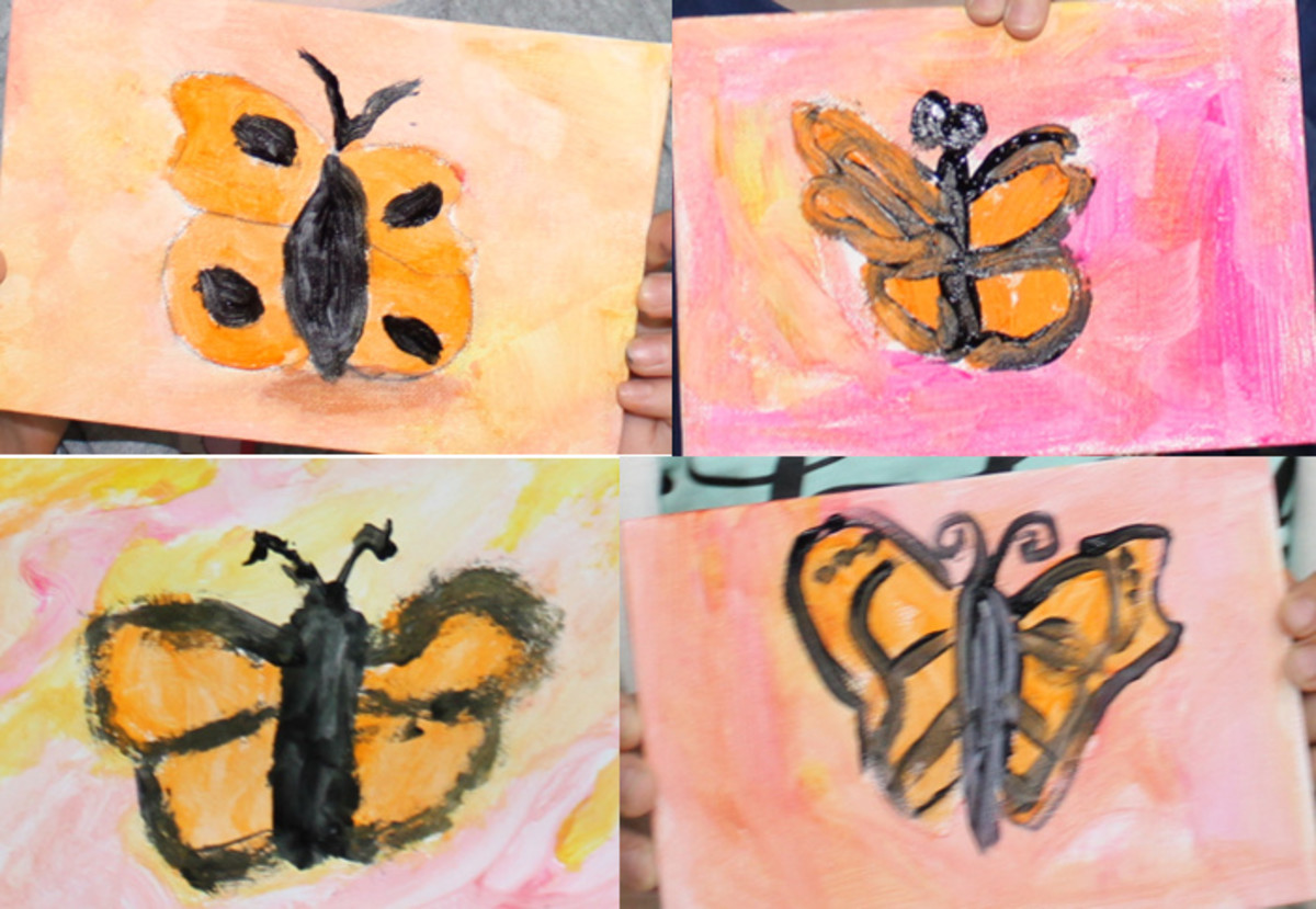 Spring Monarch Butterfly paintings on canvas