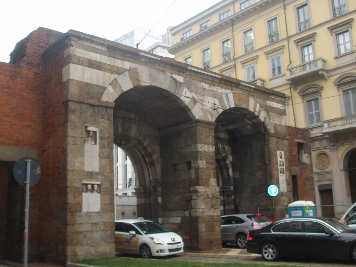 Old archway in central Milan