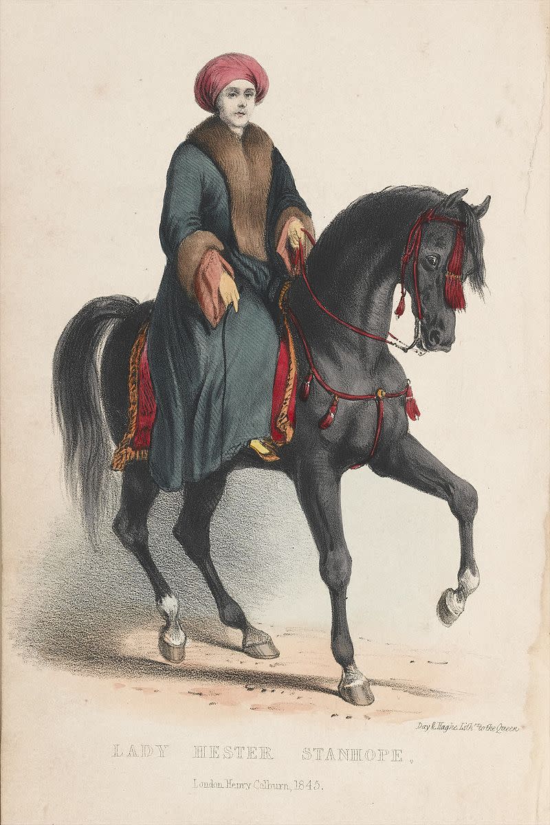 Heroic Hester on horseback.