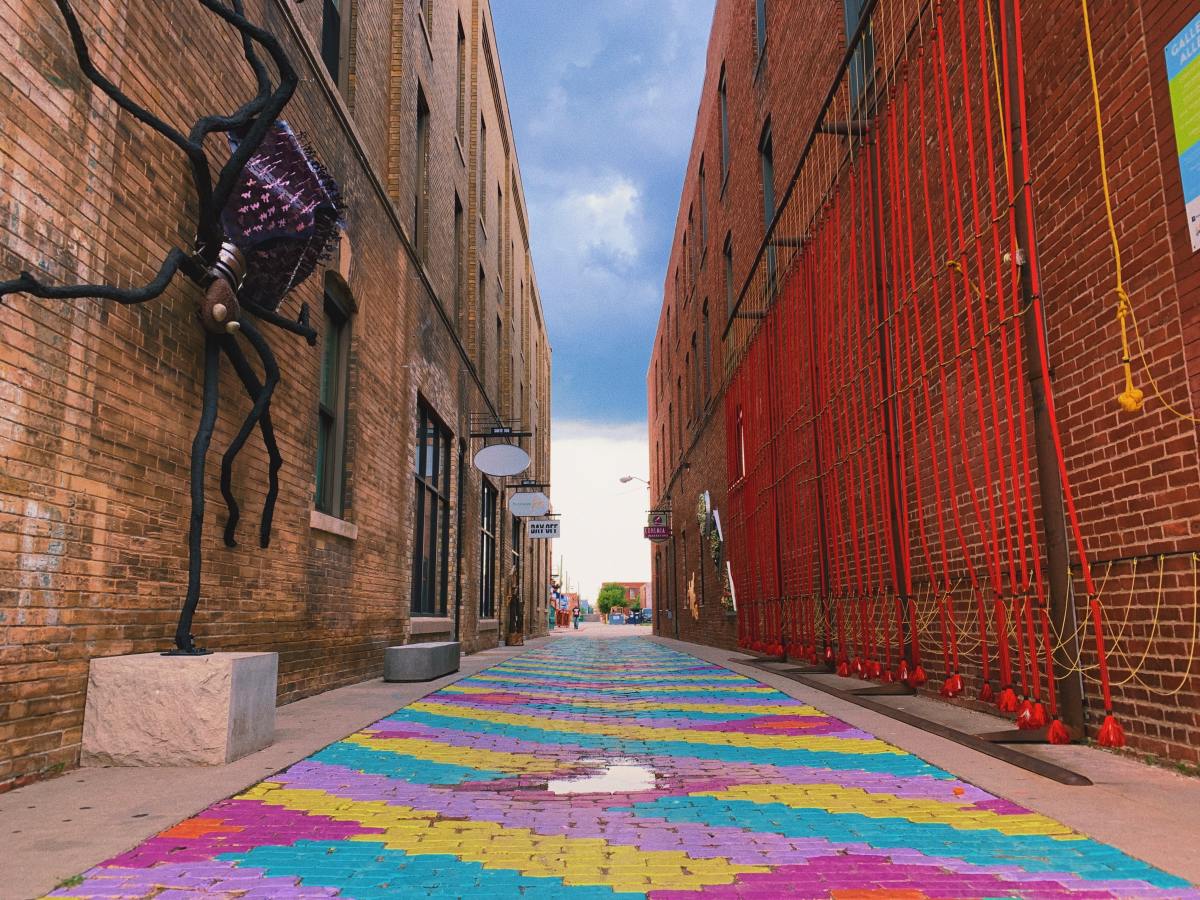 A colorful alley in Wichita, Kansas. Everybody enjoys visiting quirky places like this.