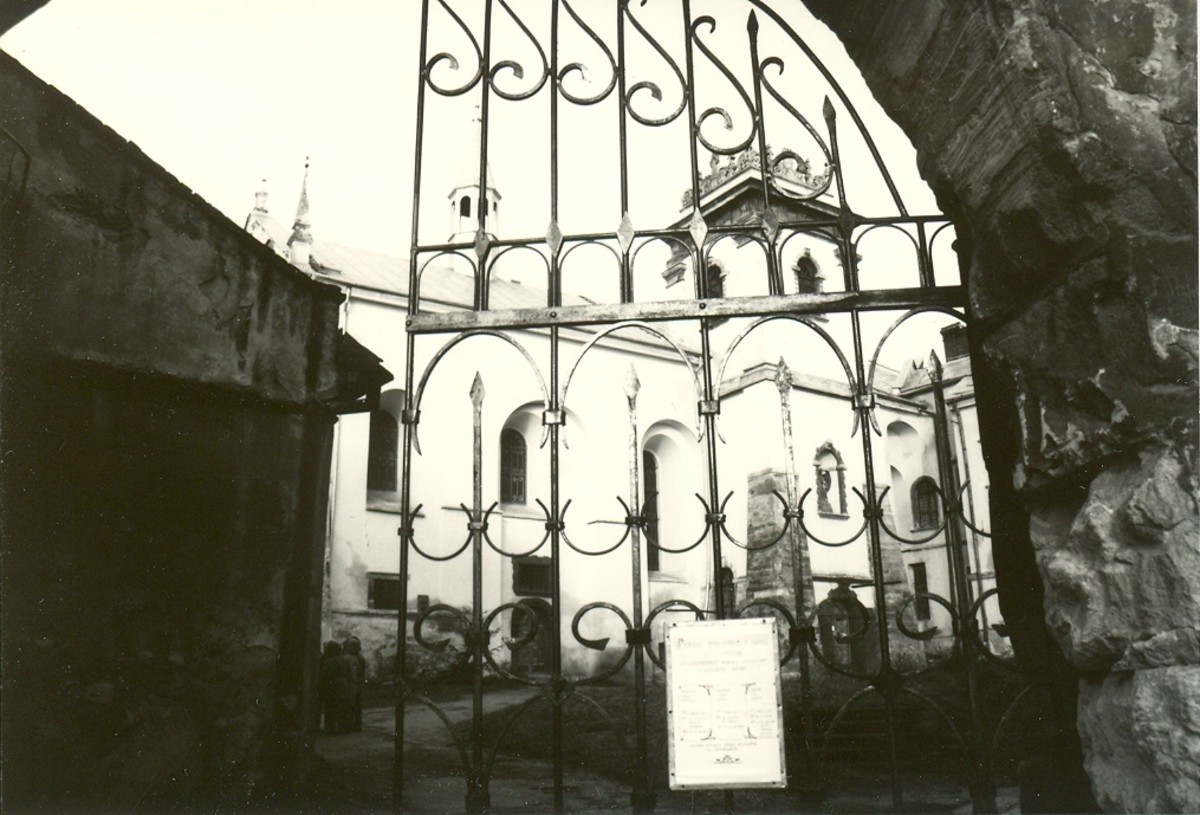 The small Benedictine Cathedral near old town Lviv.  January 1998.