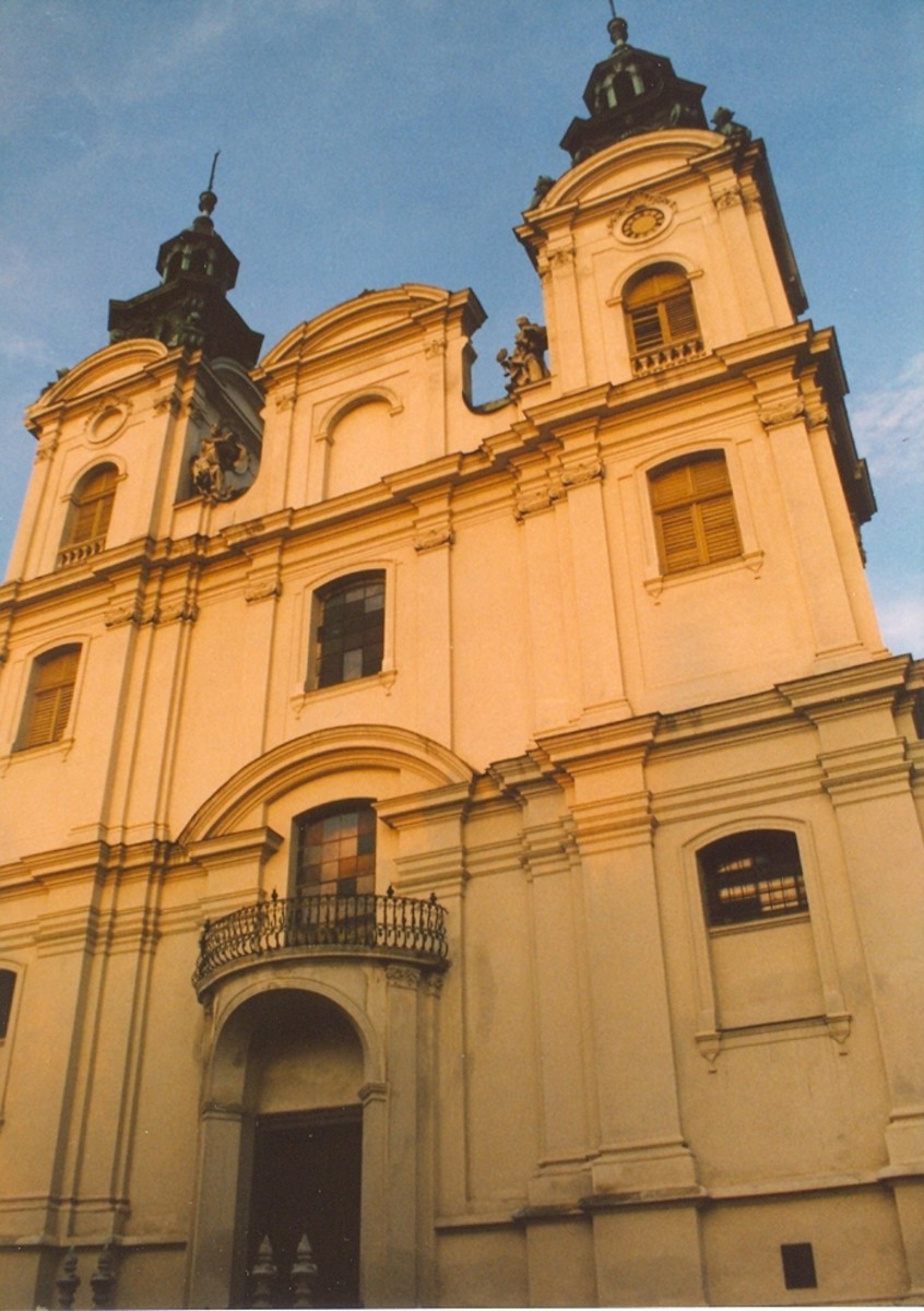 The steeples of St. Madeleine's. January 1998.