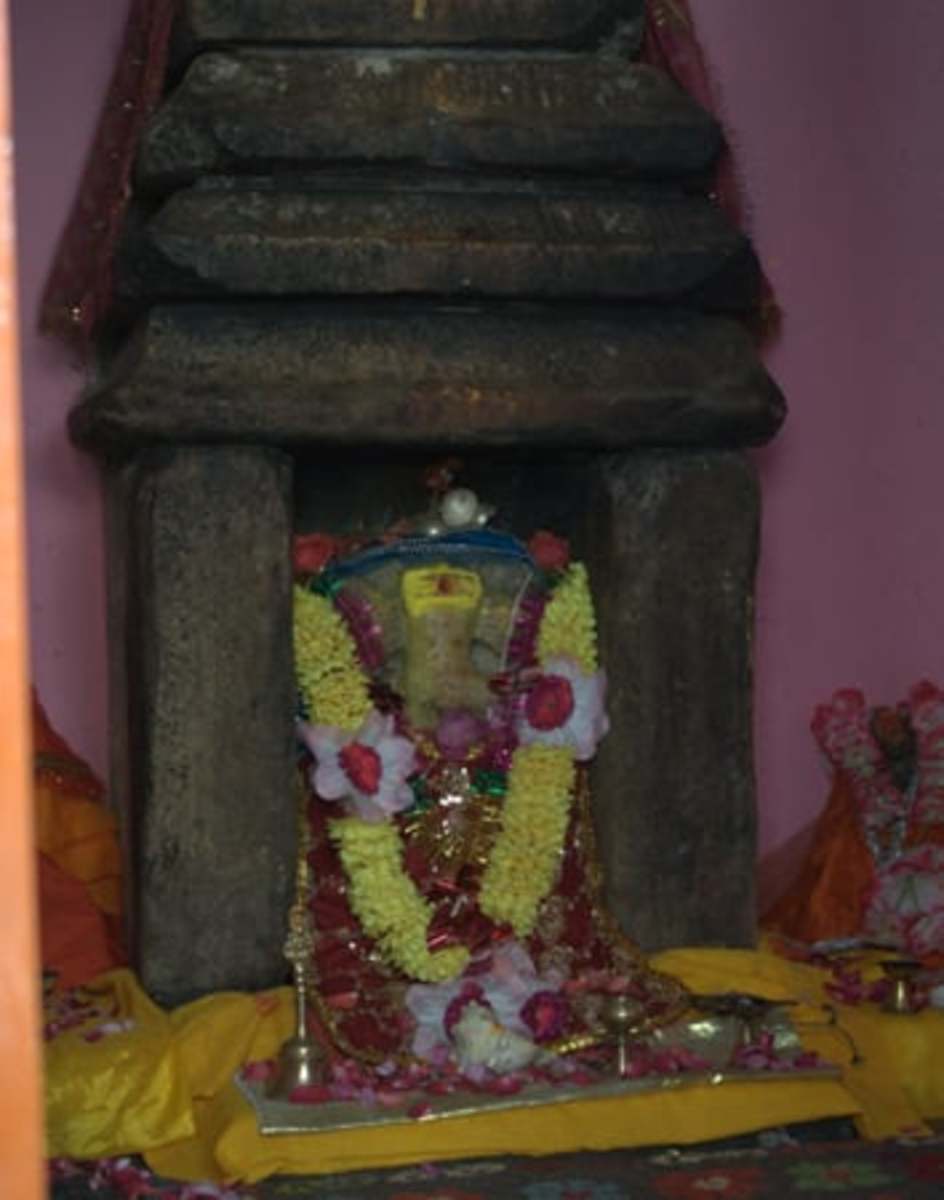 The swayambhu (of natural origin) Ganesha idol in Ganesh Gufa