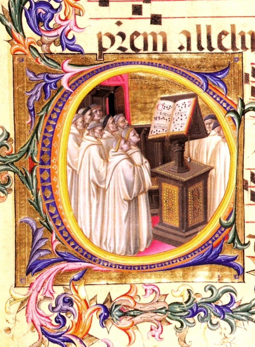 Here is an example manuscript illumination by the artist Lorenzo Monaco, who was an important antecedent to the art of the High Renaissance.