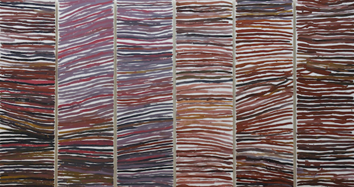 Figure 3: Emily Kame Kngwarreye, Untitled, 1994, Synthetic polymer paint on canvas, size 190 x 56.7 cm. Private collection. Reproduced from https://www.artgallery.nsw.gov.au/collection/works/567.1994.a-c/