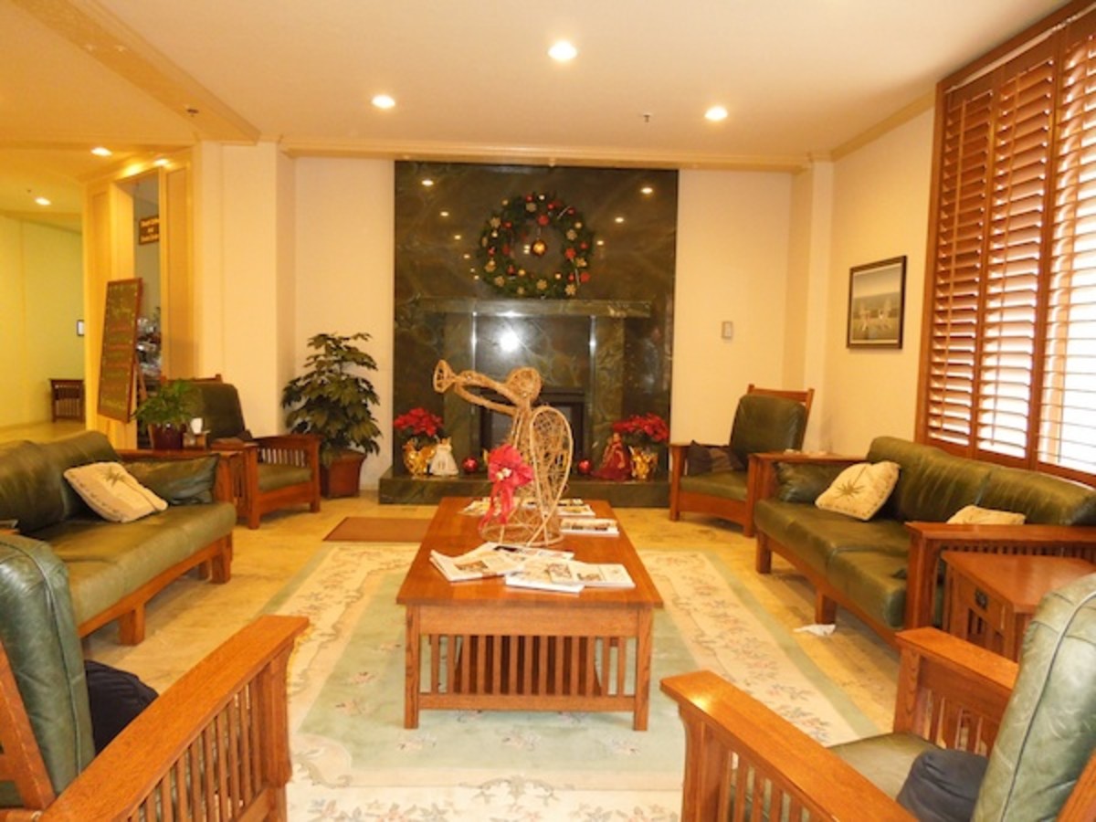 Lobby of San Luis Bay Inn Decorated for Christmas, 2012