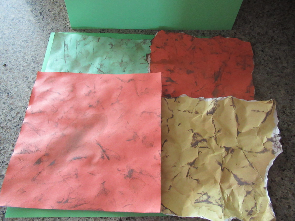 Colored cardstock can be used in the tea staining process