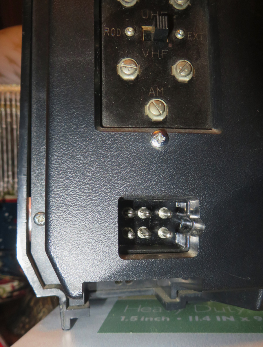 This Photo shows the Six Prongs for the Six Plug  Power Cord of the TR-339RN Television  To use the house current you insert the 6-hole plug of the AC power cord into the AC socket located on the rear of the set. 