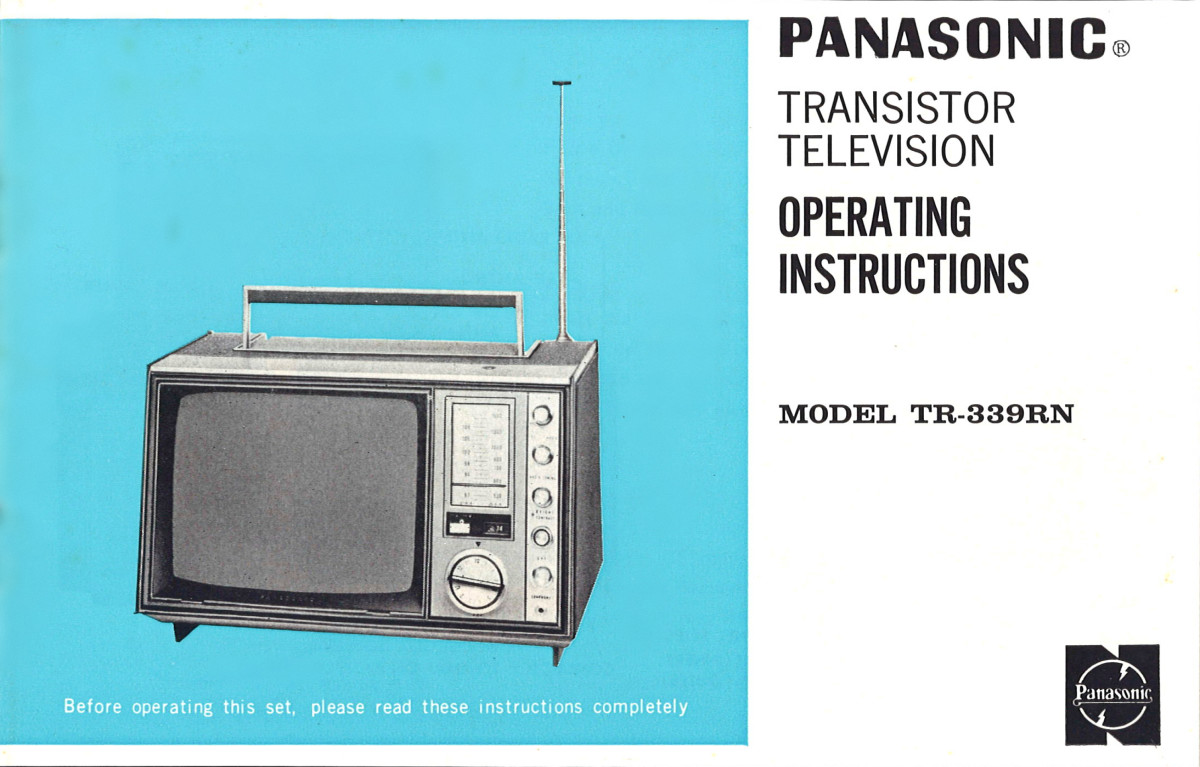 Original Operating Instructions for TV Panasonic Solid State Model TR-339RN, 12 inch screen model. 
