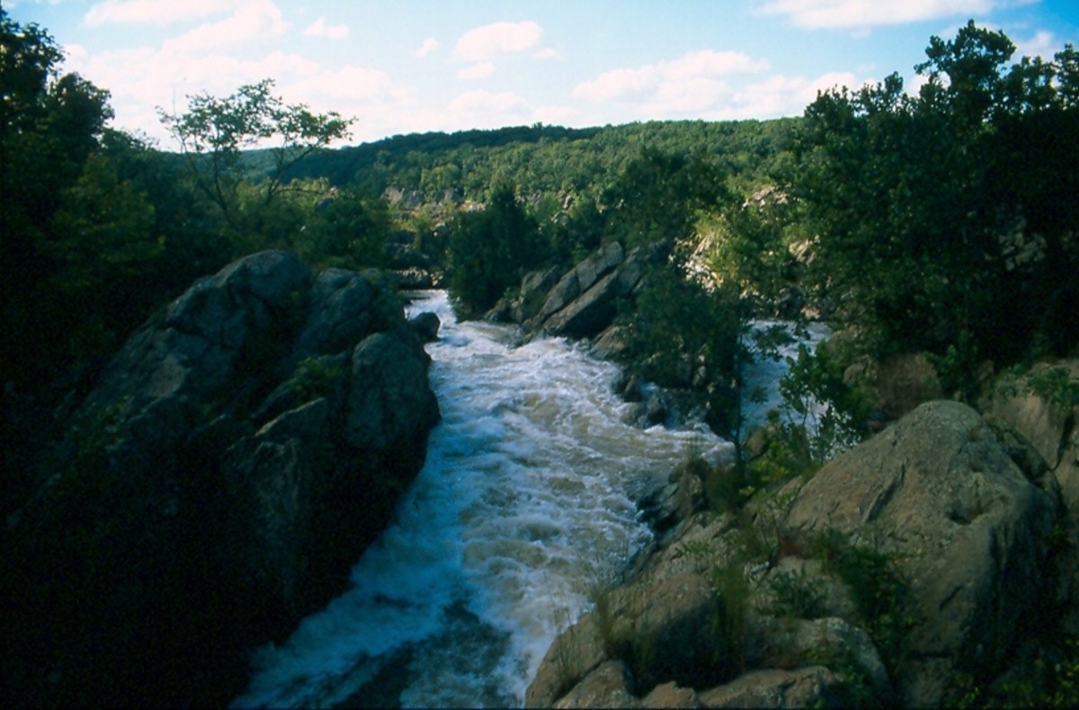 Great Falls of the Potomac from the Maryland side. 