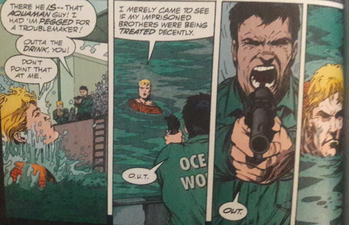 Aquaman should know better than to swim less than hour after eating