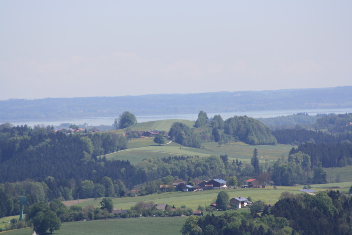 From the hill of Toerwang, I could see the panoramic beauty of  Chiemsee, Bavaria, Germany.