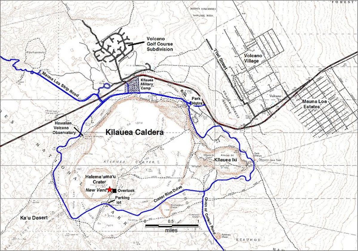 Map of Kilauea Caldera (image from Wikipedia)