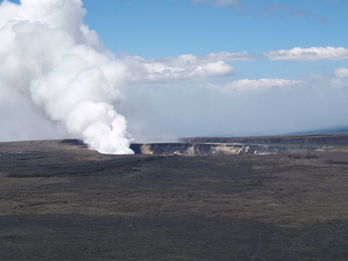 The Halemaumau crater at Kilauea was steaming during our visit to Hawaii