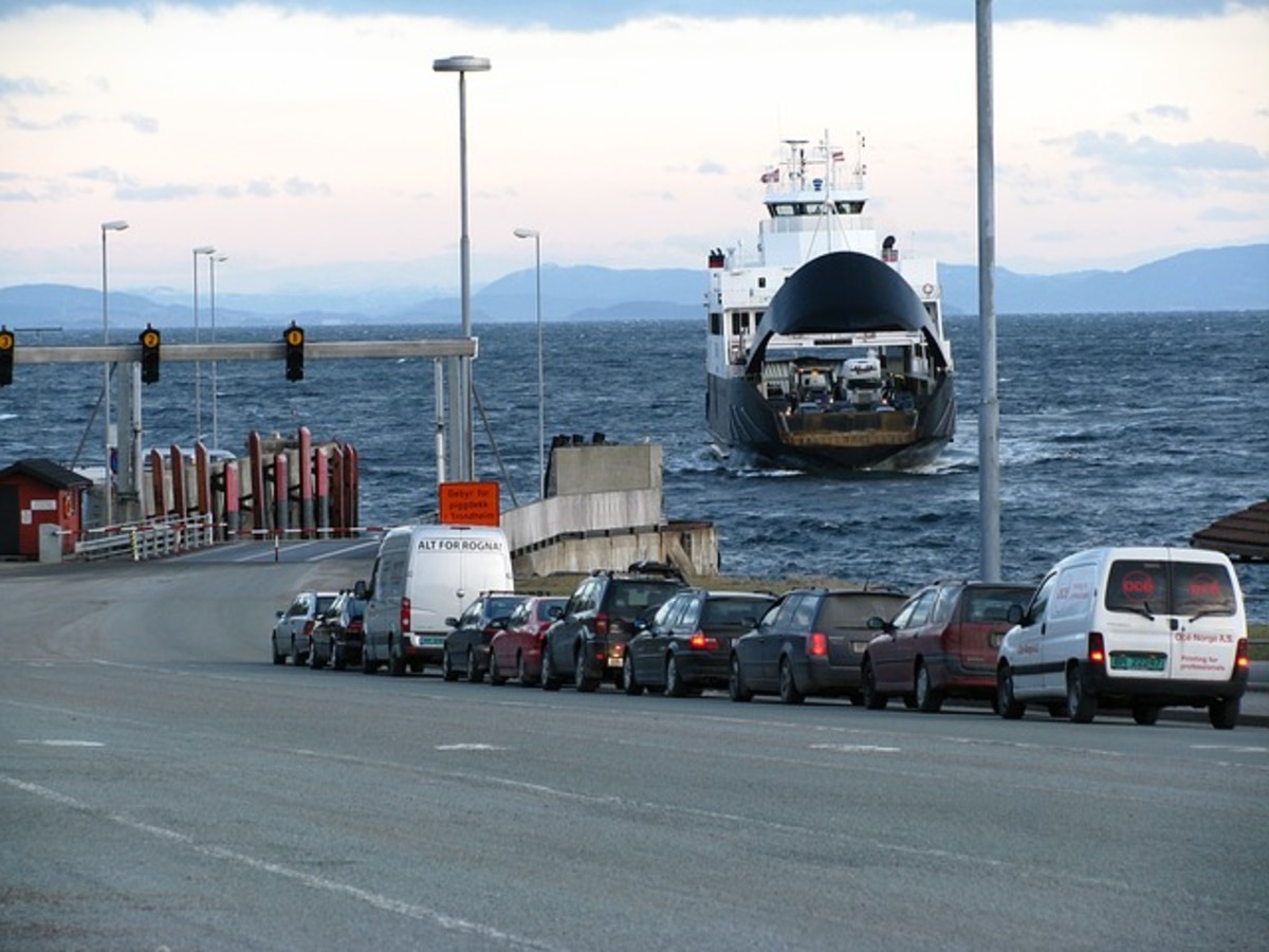 Car Ferries are convenient. Make sure to get a good place in line!
