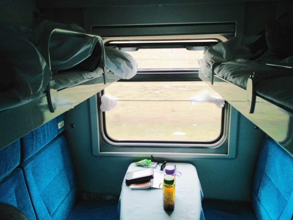 Our 4-berth 2nd class compartment on the Trans Siberian Railway
