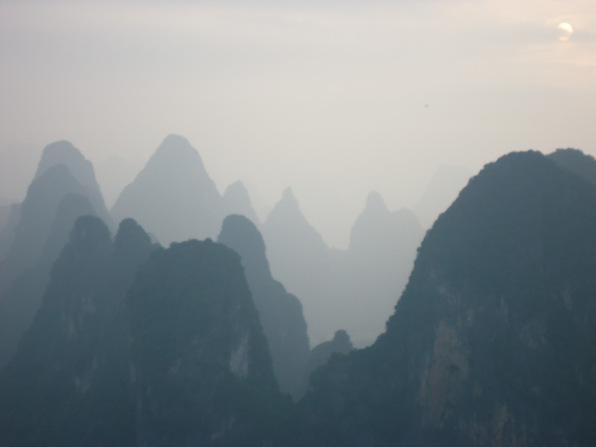 The conical karst peaks of Yangshuo