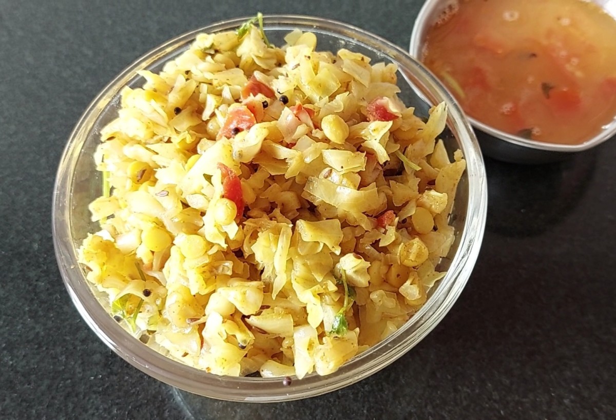 Cabbage Chana Dal (Bengal Gram) Fry Recipe