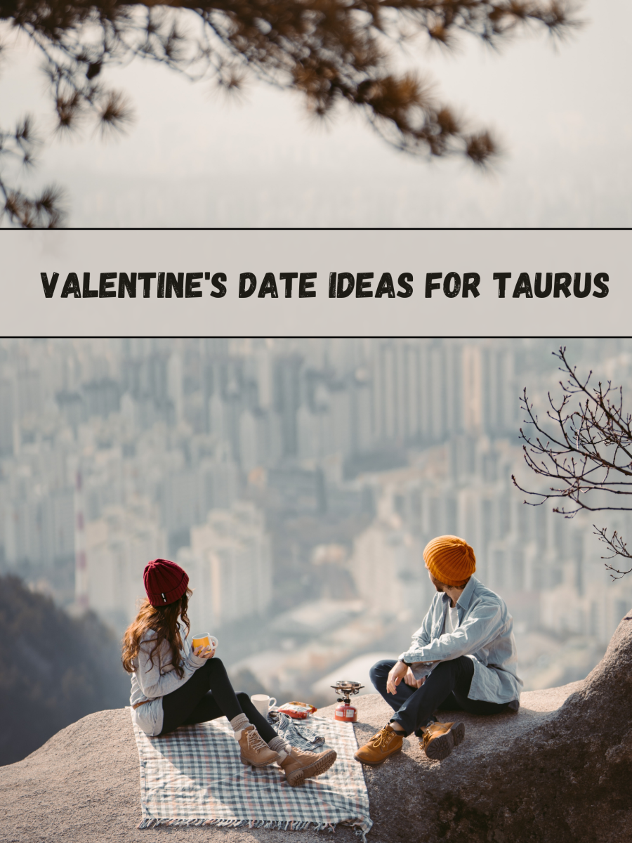A Taurus likes to be in nature and somewhere private. (1) Have a picnic in a charming spot. (2) Go on a bike ride. (3) Explore a vineyard. (4) Stargaze with cozy blankets. (5) Eat a home-cooked meal.