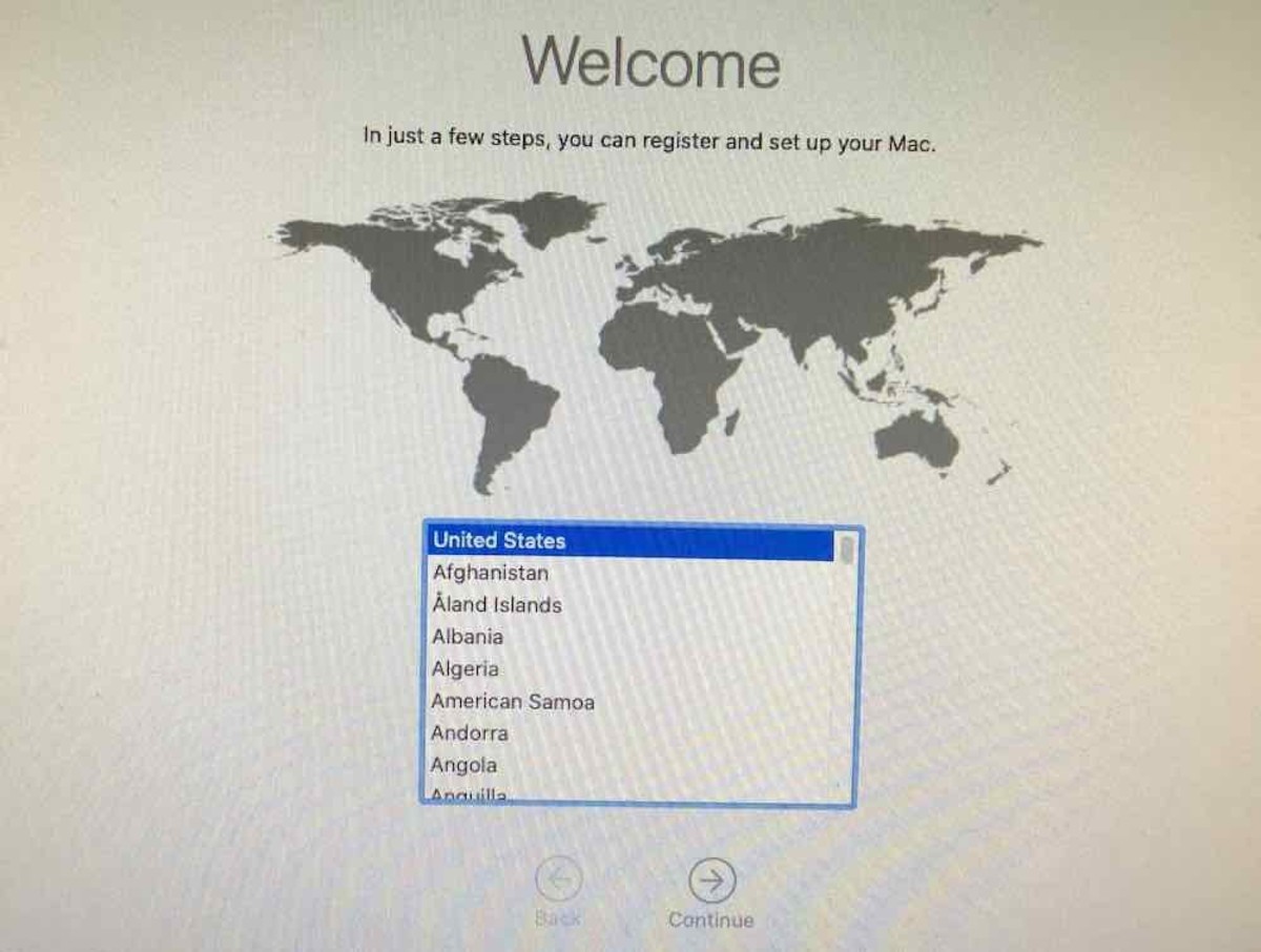 macOS Welcome screen 