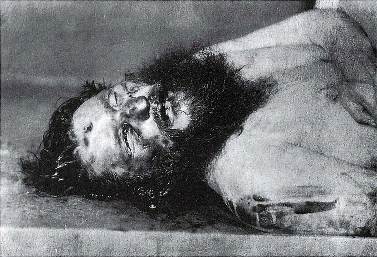 Rasputin's body. He was found to have been shot in the head by someone using a British revolver.