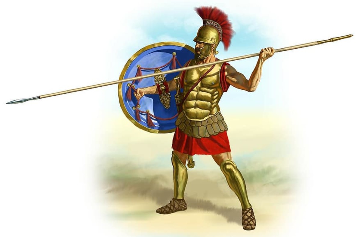 A first class Roman solider in battle gear.