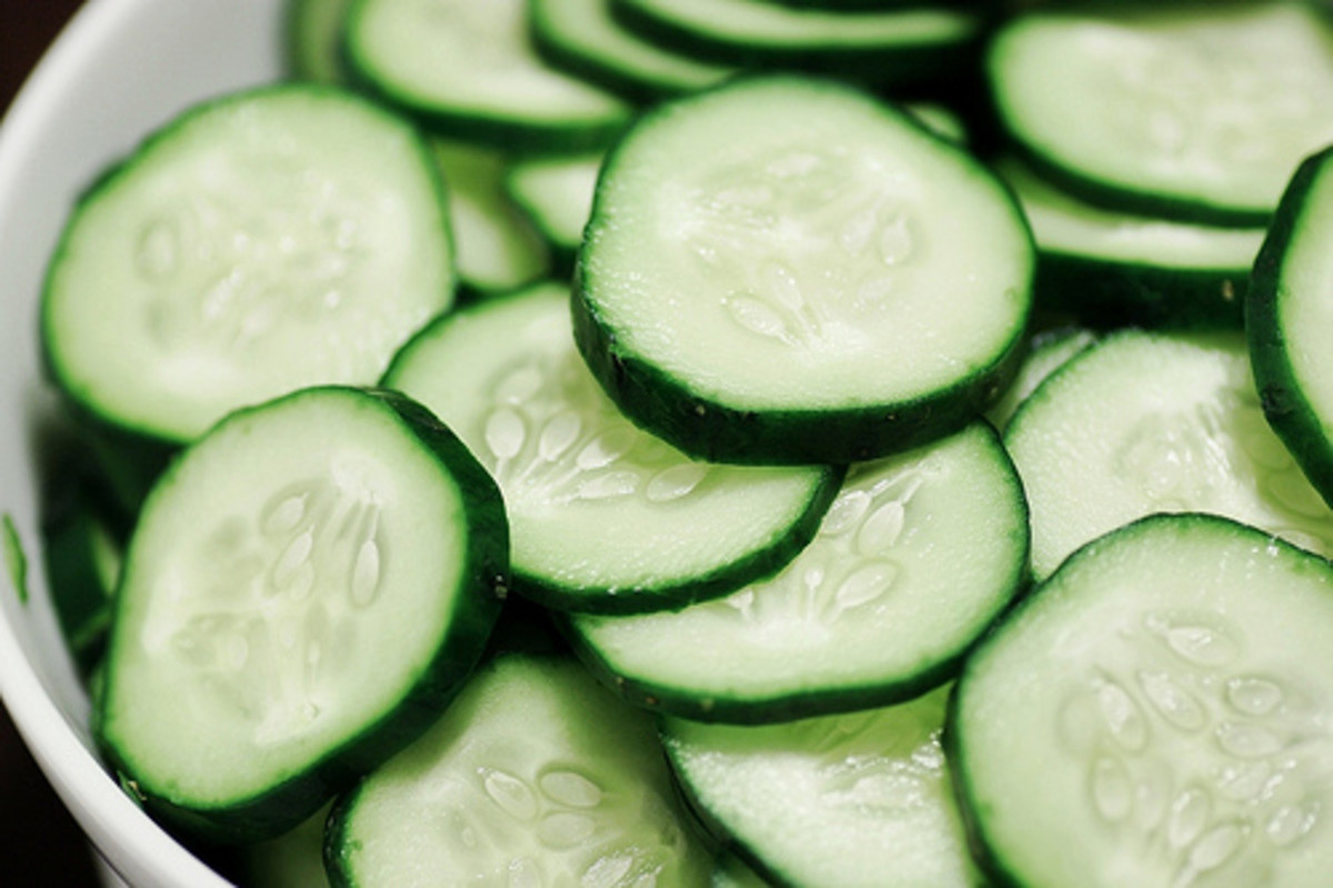 Medium-sized cucumbers with soft, small seeds have the best flavor
