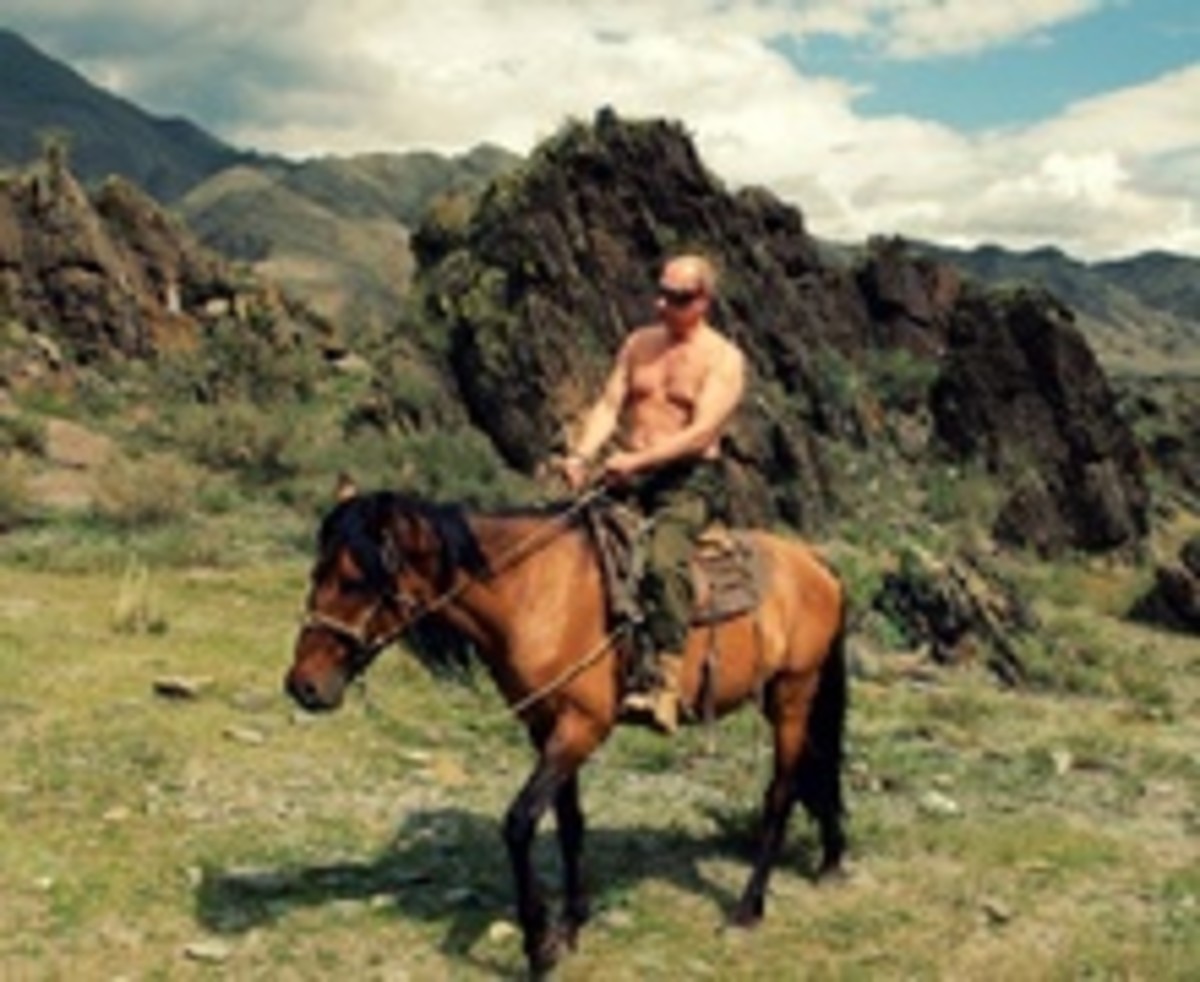 Whether by horse or by tank, Vladimir Putin with his minimalist clothing style is leading the Russian Bear farther away from the hard fought democratic freedoms that have been gained in the rest of Europe.