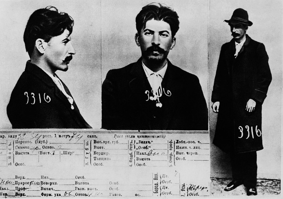 Stalin in 1911 (aged 32) in a record from the Tsarist secret police.