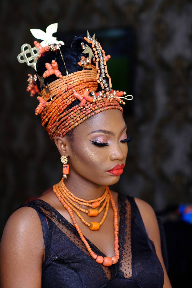 An African Queen in Edo tribe attire