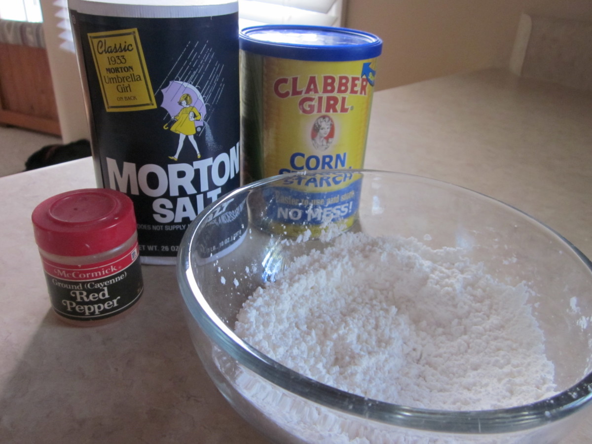 Mix Cornstarch, Cayenne Pepper and Salt.