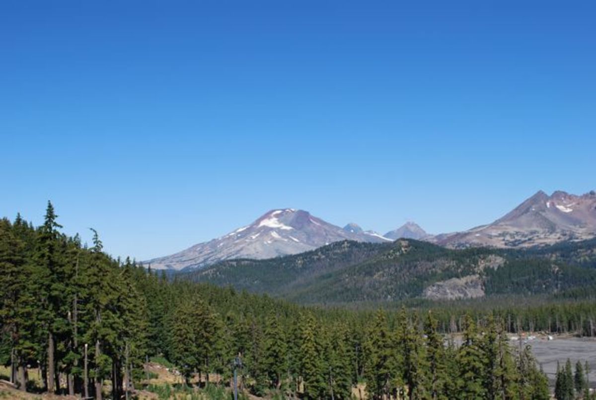 View towards the Sisters from Mount Bachelor, Oregon