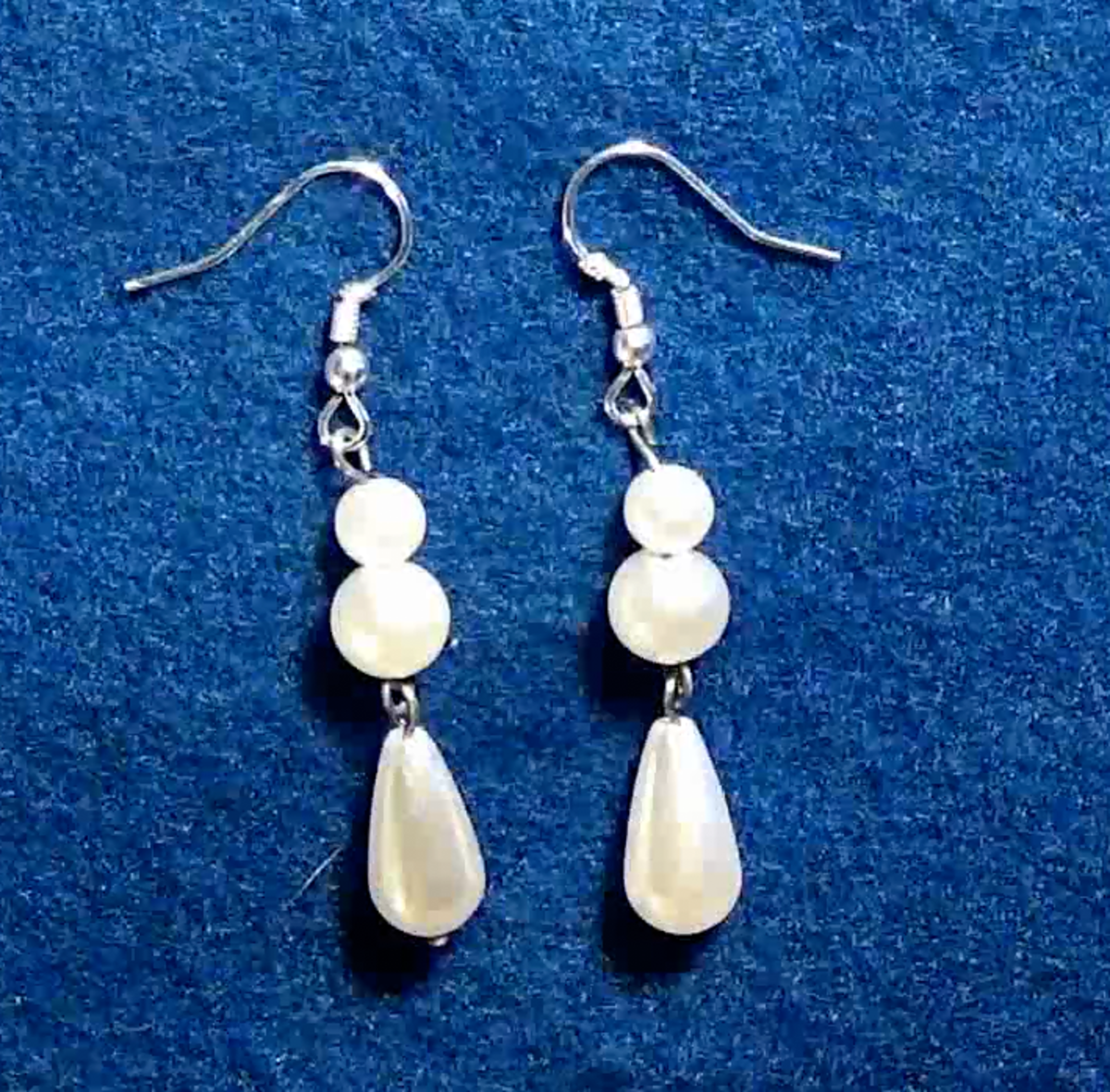 Making a Pair of White Pearl Wedding Earrings