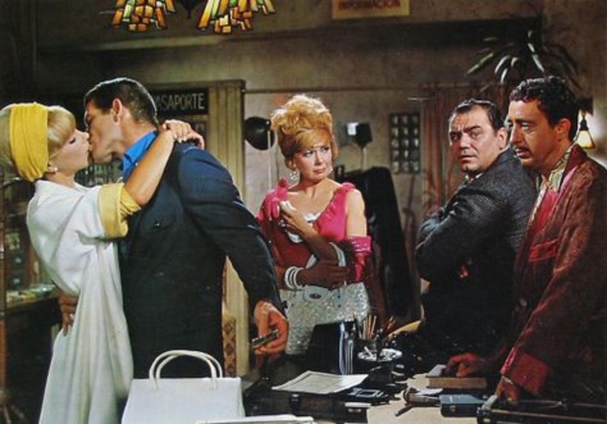 A quickie wedding for Kay (Elke Sommer) and Frankie (Stephen Boyd) and a quickie divorce for Trina (Edie Adams) and Barney Yale (Ernest Borgnine) presided by Eddie Ryder