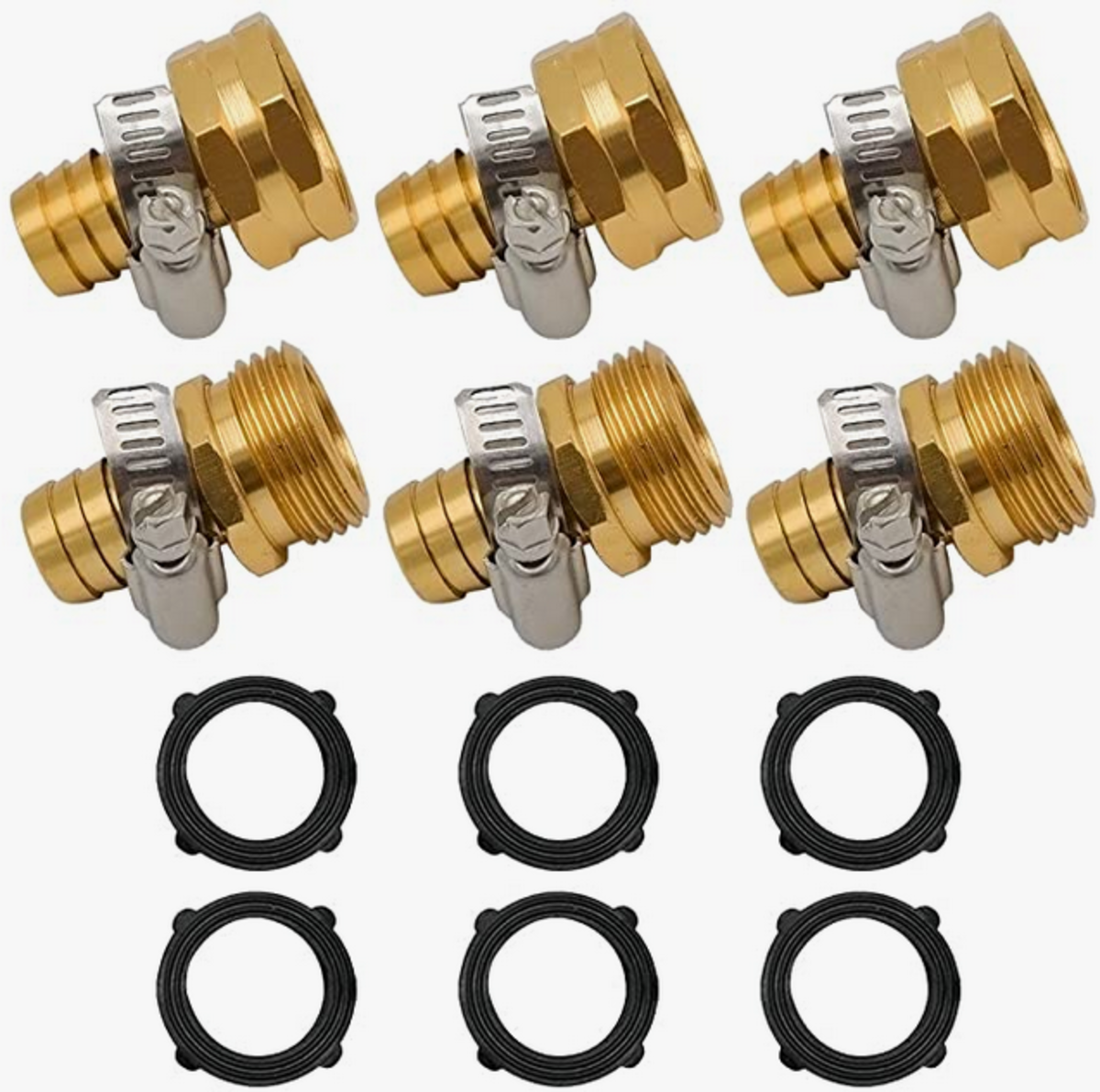 PACK 5 THREADED TAP CONNECTORS 1/2" & 3/4" REDUCERS SUPPLIED HOZELOCK COMPATIBLE 