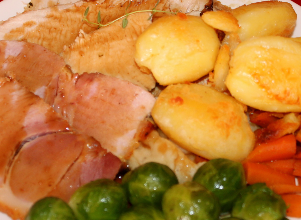 A Typical Hearty Honey Roast Ham Lunch 