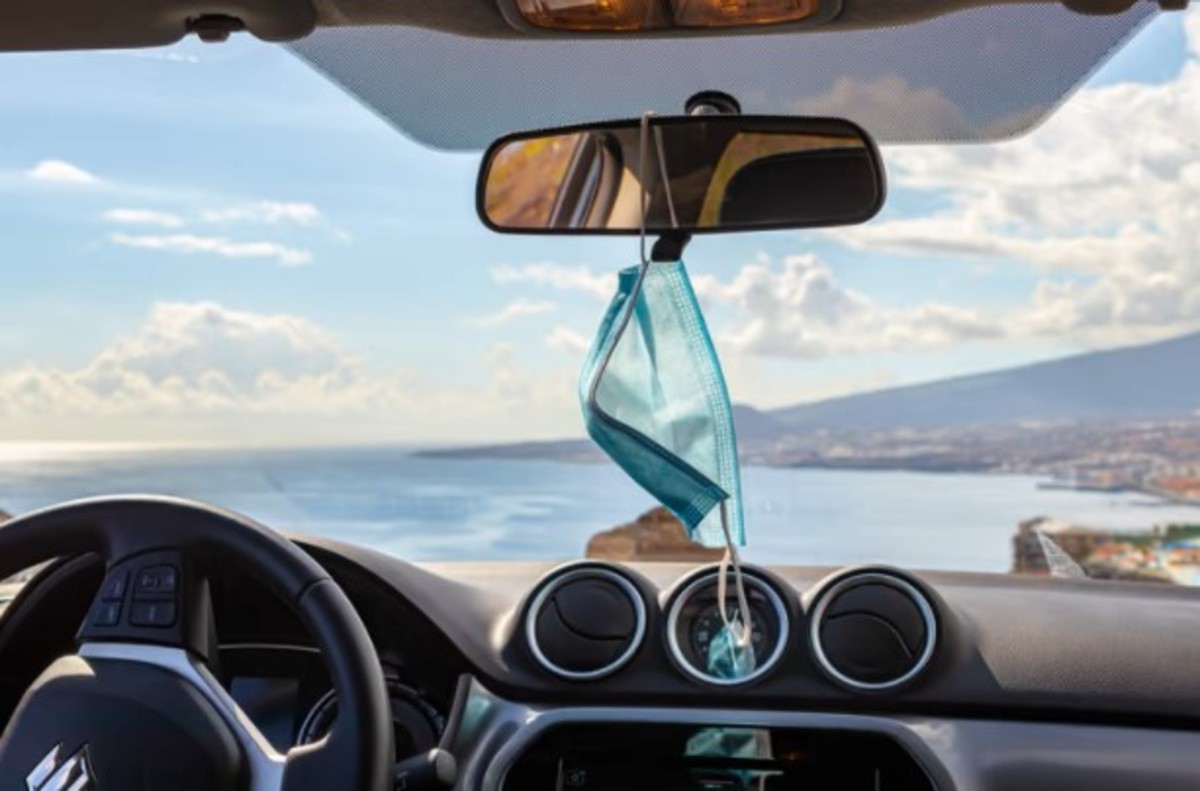 It is illegal to hang things on your rearview mirror.