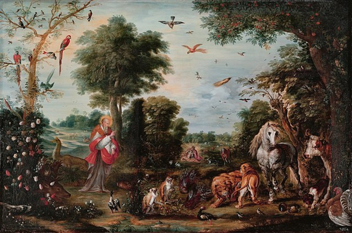 Paradise landscape with the Creation of the animals. Created by the workshop of Jan Brueghel the Younger circa 1678. | Taurus is known as the gardener of the zodiac and is often compared to the Garden of Eden story.