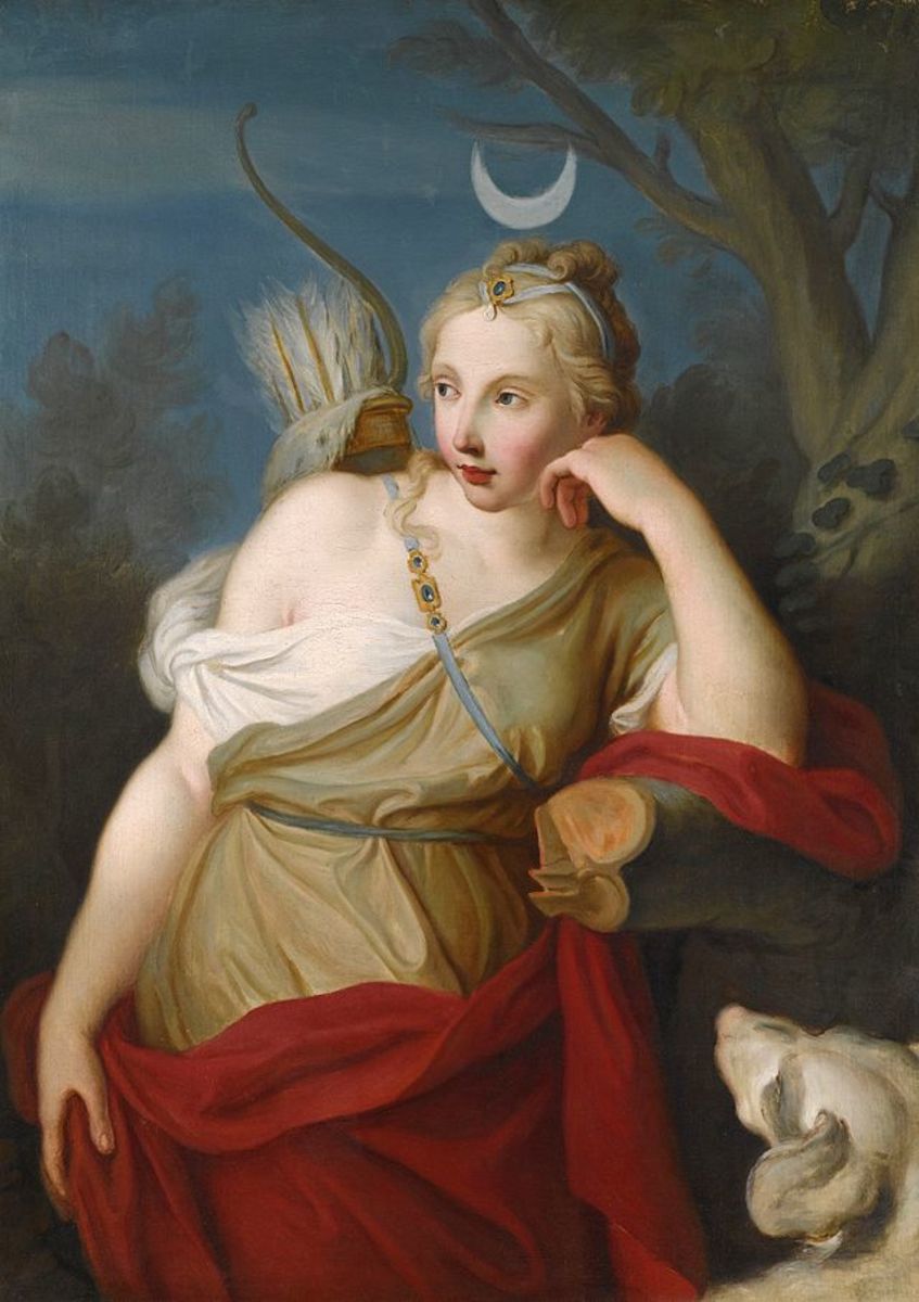 Goddess Diana leaning against a tree. Created by Pietro Rotari in the 18th century. | Cancer is often associated with the moon and femininity. 