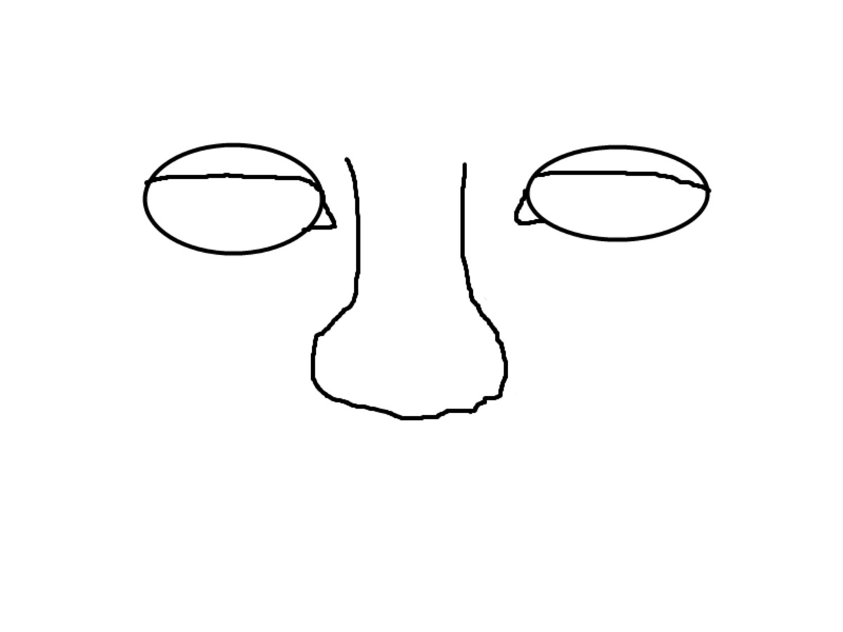 1.   Please  note that I have drawn an asymetrical face for this lesson.