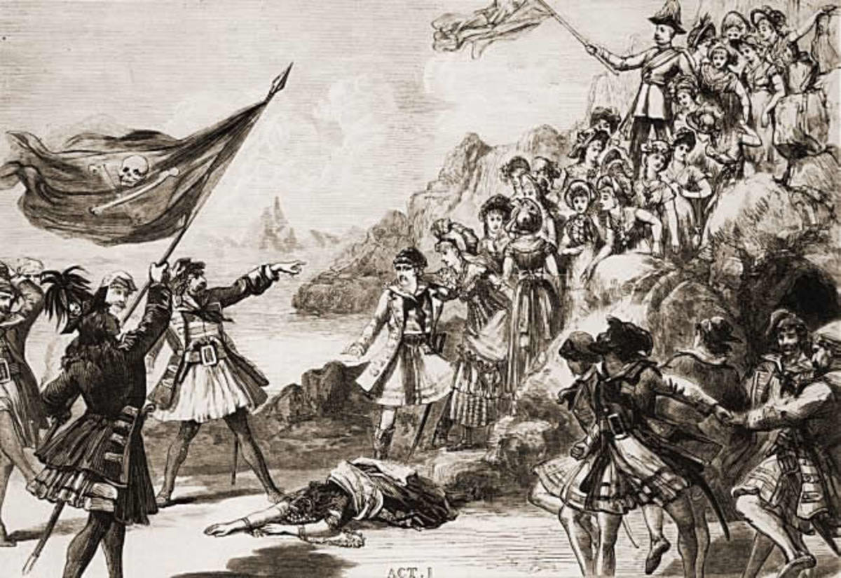 Scene from The Pirates of Penzance, 1800.