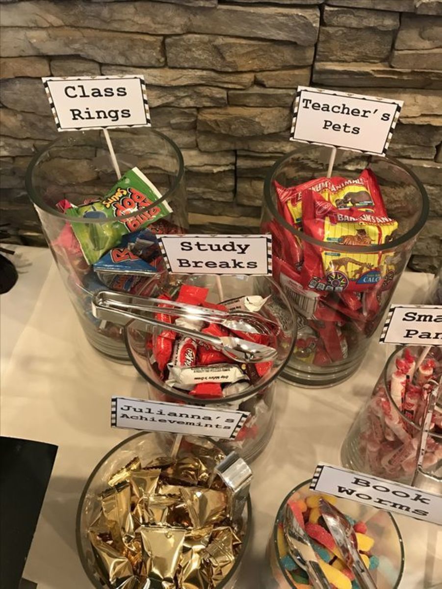 College graduation themed candy bar
