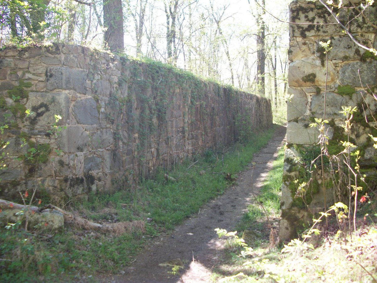 Remains of the granite walls of the Upper canal.