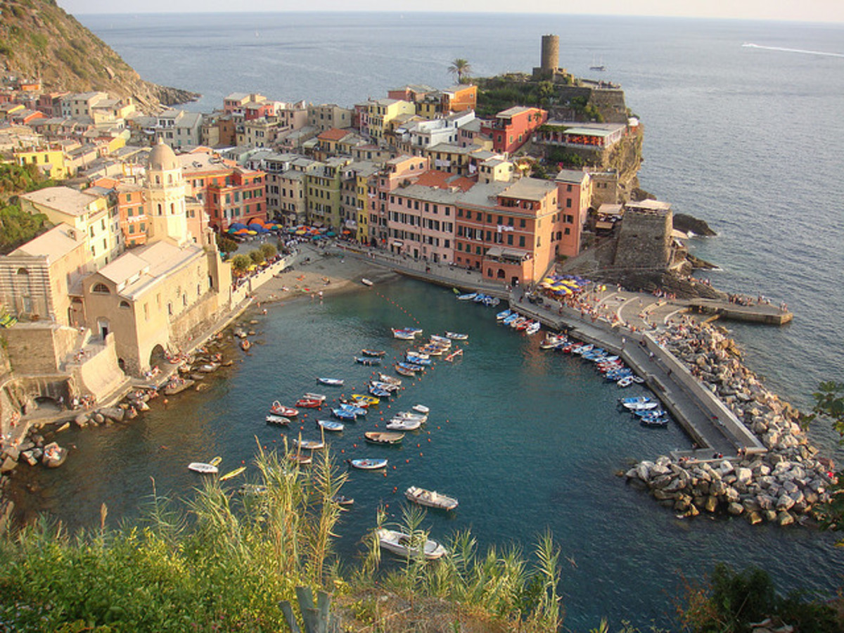 View over Vernazza in the Cinque Terre in Italy